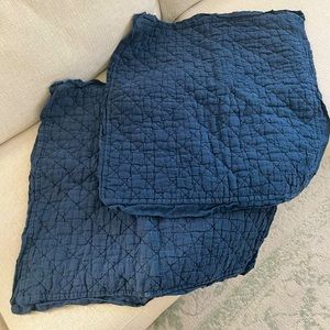 Belgian Flax Linen Diamond Quilted Euro Shams